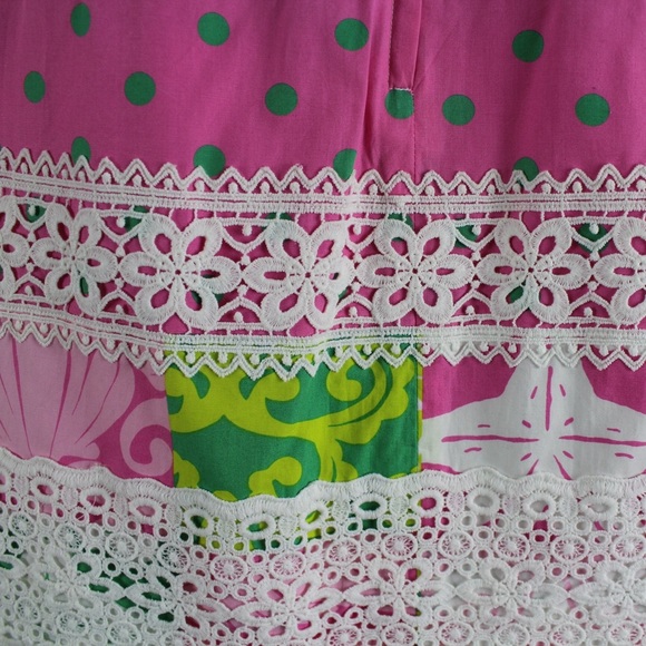 Lilly Pulitzer “Delightful Patch” Skirt Lace Trim Size 8 - Picture 3 of 8